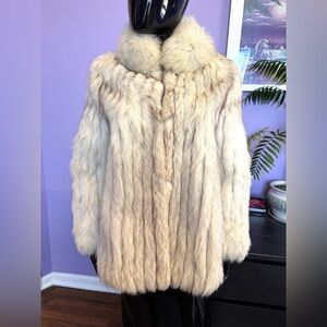 Saga Fox silver blue fur coat jacket